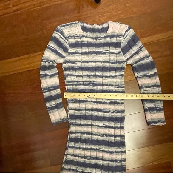 Striped Hand-Knit Sweater Dress - Picture 6 of 7